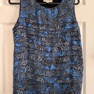 Dana Buchman Blue Paisley Ruffle Camisole